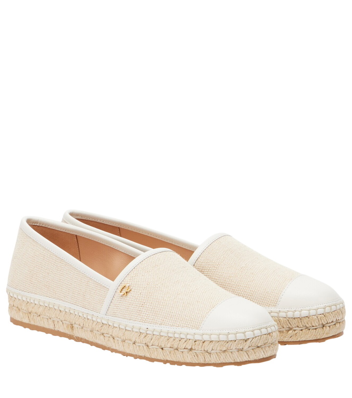 Photo: Gianvito Rossi Leather-trimmed canvas espadrilles