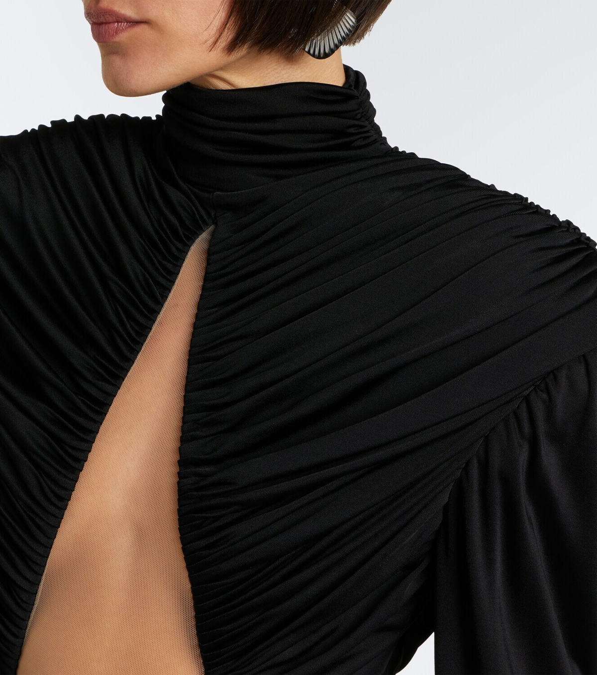 David Koma Cutout ruched jersey gown