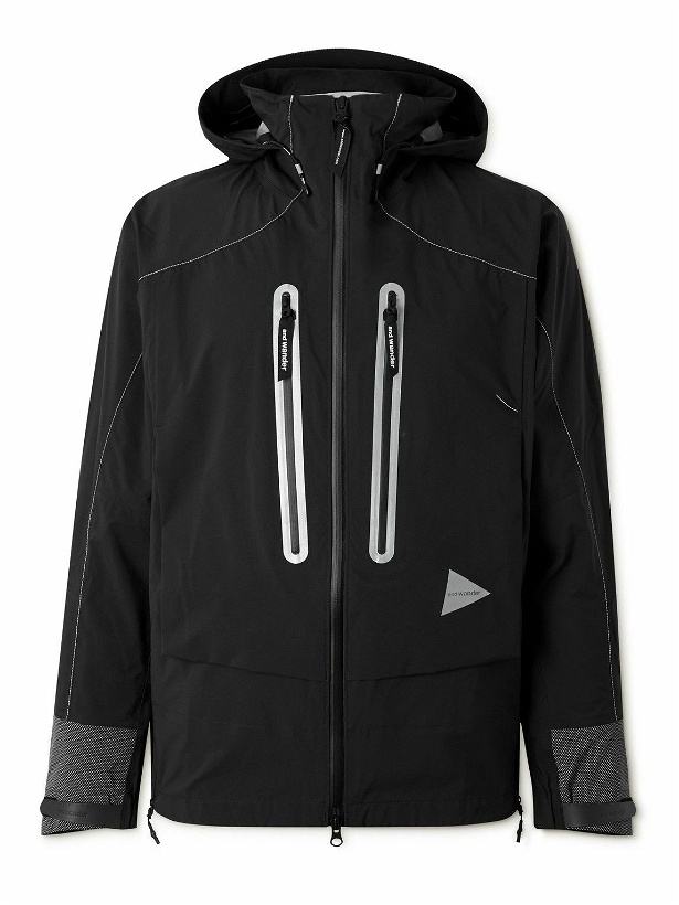 Photo: And Wander - Pertex Shield Logo-Print Shell Hooded Jacket - Black