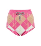 Area - Crystal-embellished knitted shorts