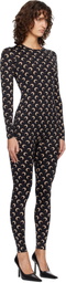 Marine Serre Black Recycled Jersey Moon Jumpsuit