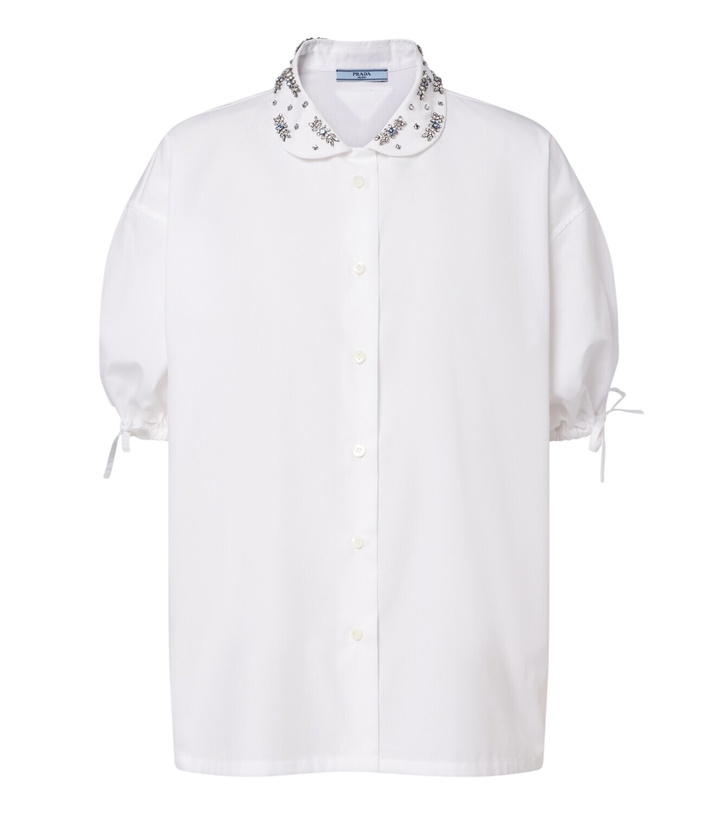 Photo: Prada Crystal-embellished poplin shirt