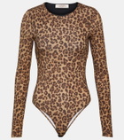 Valentino Leopard-print jersey bodysuit