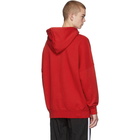 Palm Angels Red Front Logo Hoodie