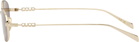 Gucci Gold Oval Frame Sunglasses