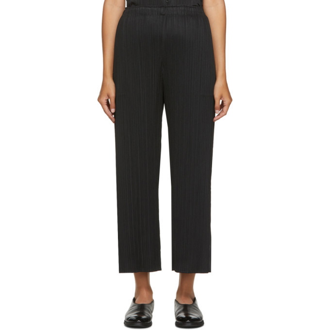 Photo: Pleats Please Issey Miyake Black Cropped Trousers