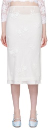 SHUSHU/TONG White Floral Midi Skirt
