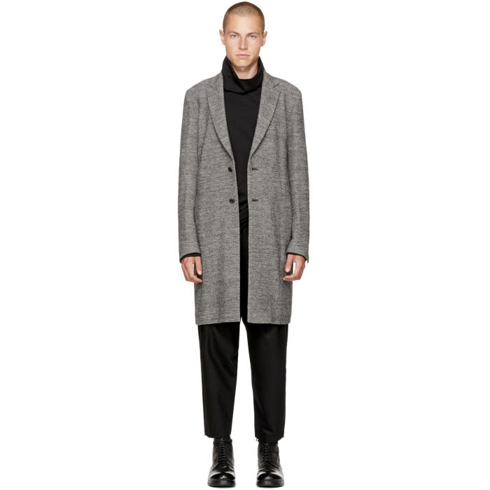 Attachment Grey Long Tweed Coat Attachment