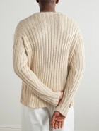 Federico Curradi - Ribbed Linen and Organic Cotton-Blend Sweater - Neutrals