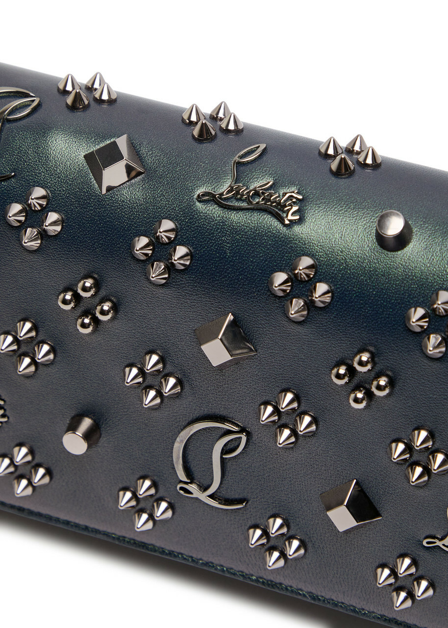 Christian Louboutin Paloma Embellished Leather Clutch - Navy - One Size