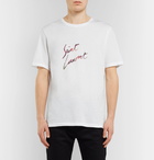 SAINT LAURENT - Logo-Print Cotton-Jersey T-Shirt - White