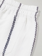 SMR Days - Hiri Embroidered Organic Cotton Drawstring Shorts - Neutrals