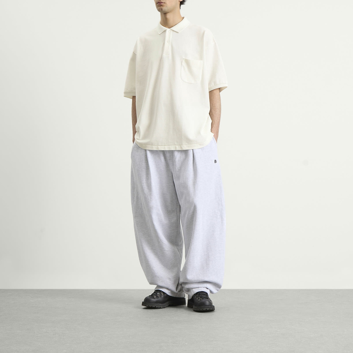 Nanamica Men's Snap Polo Shirt in Off White