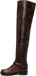 Coperni Brown Belt High Cavalier Tall Boots