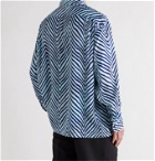 ACNE STUDIOS - Saipen Oversized Zebra-Print Satin Shirt - Blue