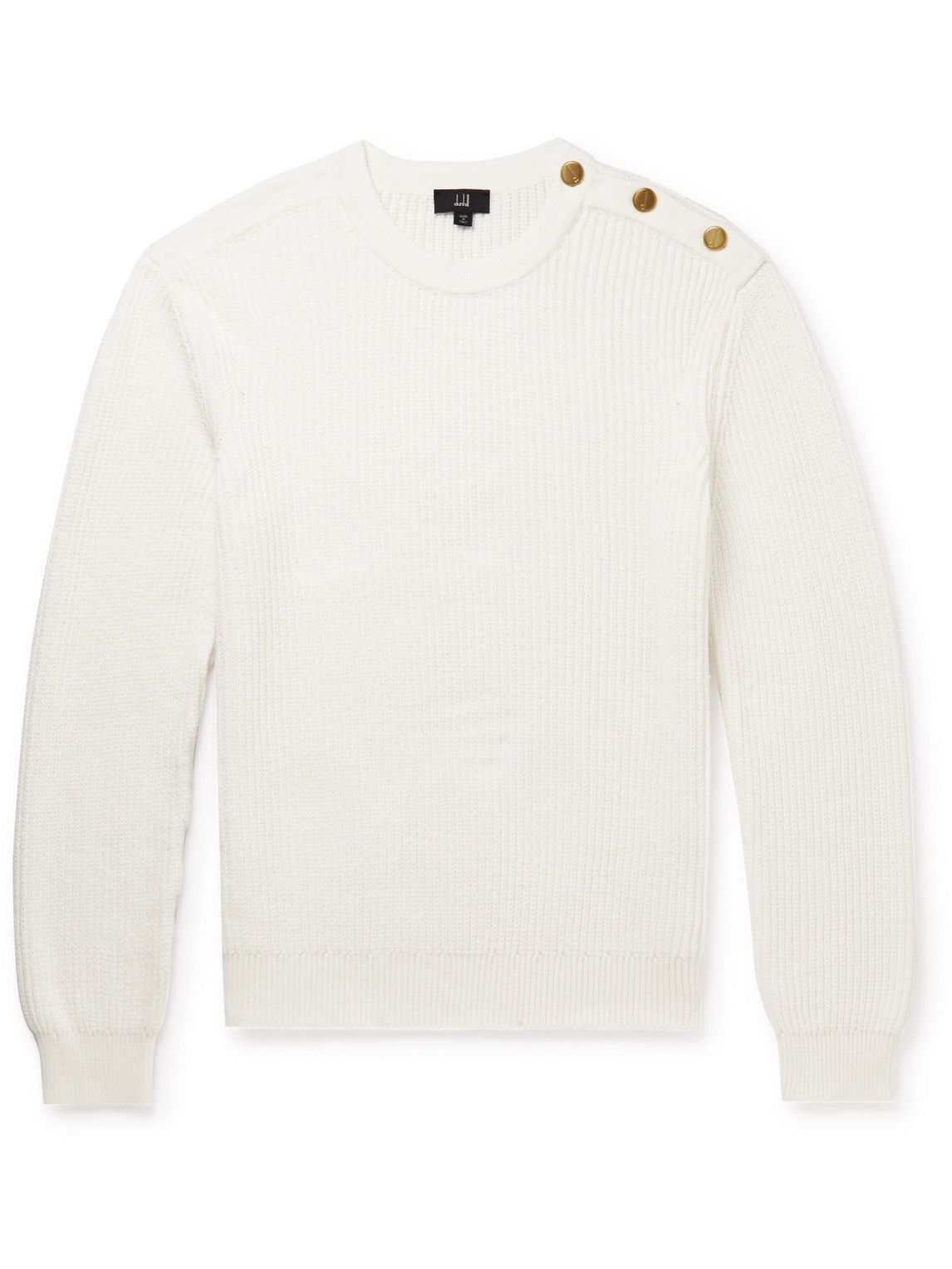 Dunhill - Embellished Ribbed-Knit Cotton Sweater - Unknown
