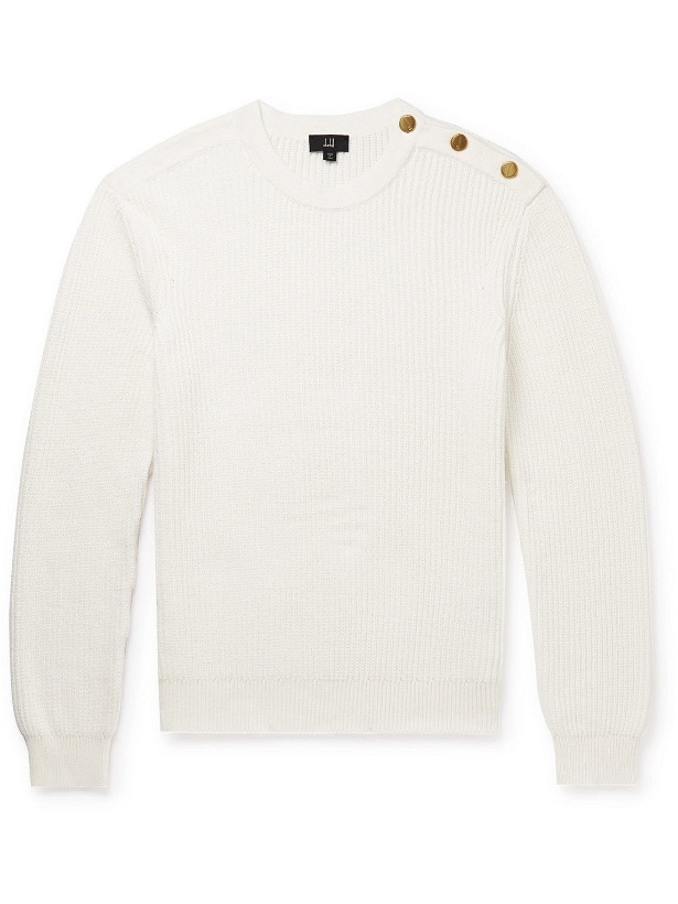 Photo: Dunhill - Embellished Ribbed-Knit Cotton Sweater - Unknown