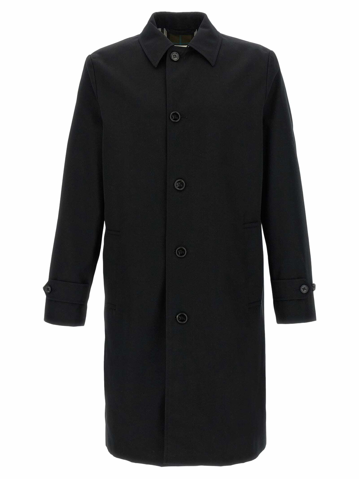 BURBERRY double-breasted silk blend trench coat Black Burberry