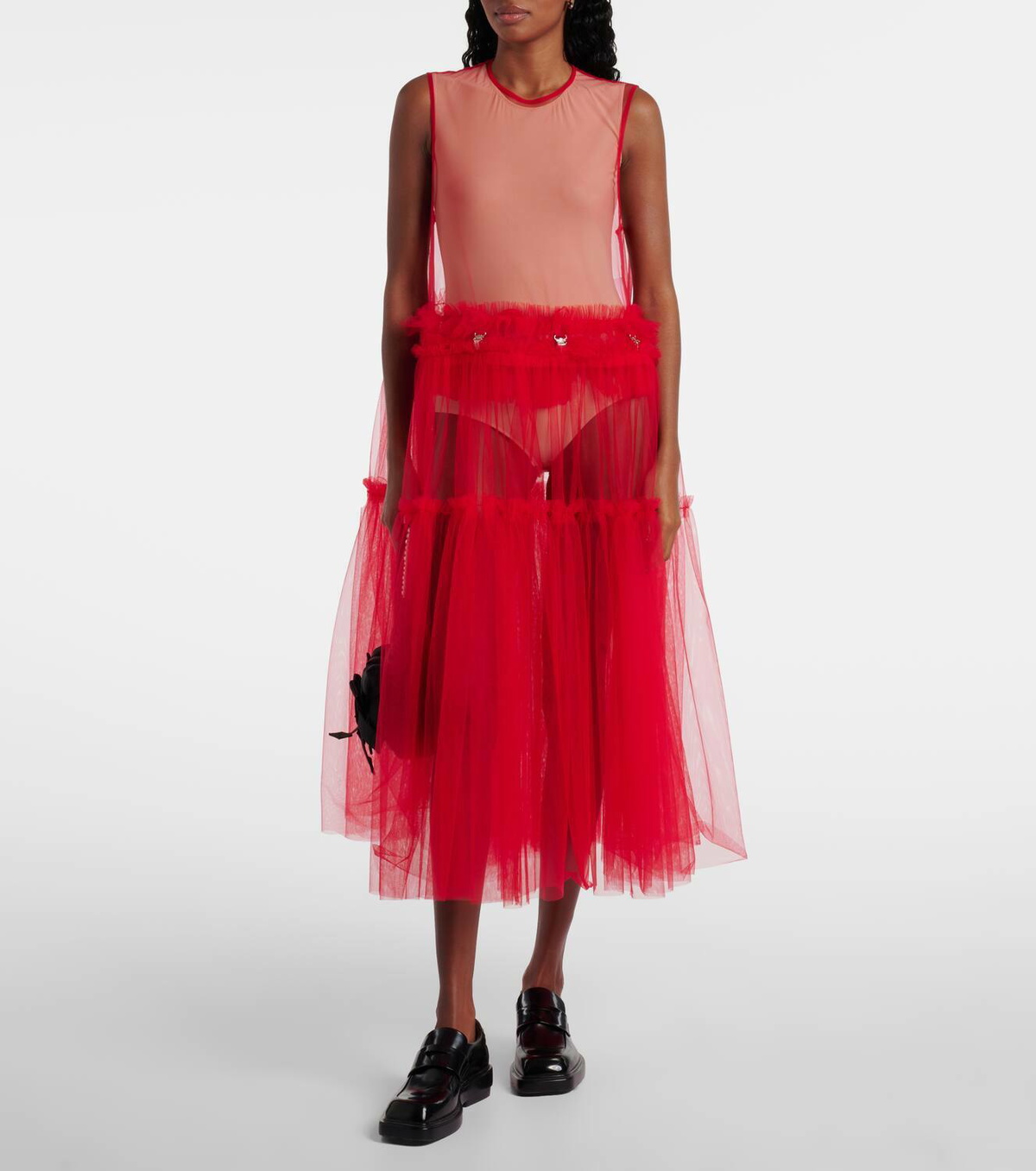 Noir Kei Ninomiya Sheer tulle maxi dress
