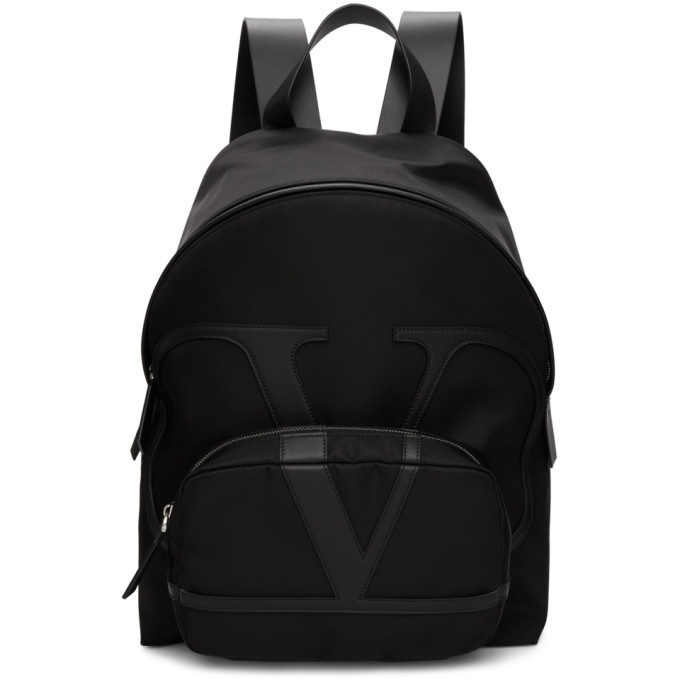 Photo: Valentino Black Valentino Garavani VLogo Backpack