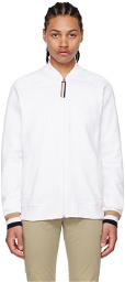 BOSS White Embossed Sweatshirt