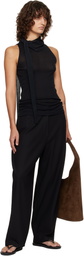 LE17SEPTEMBRE Black Scarf Sleeveless Jersey Top