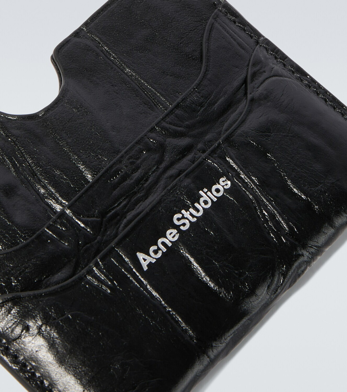 Acne Studios Croc-effect leather card holder