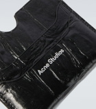 Acne Studios Croc-effect leather card holder