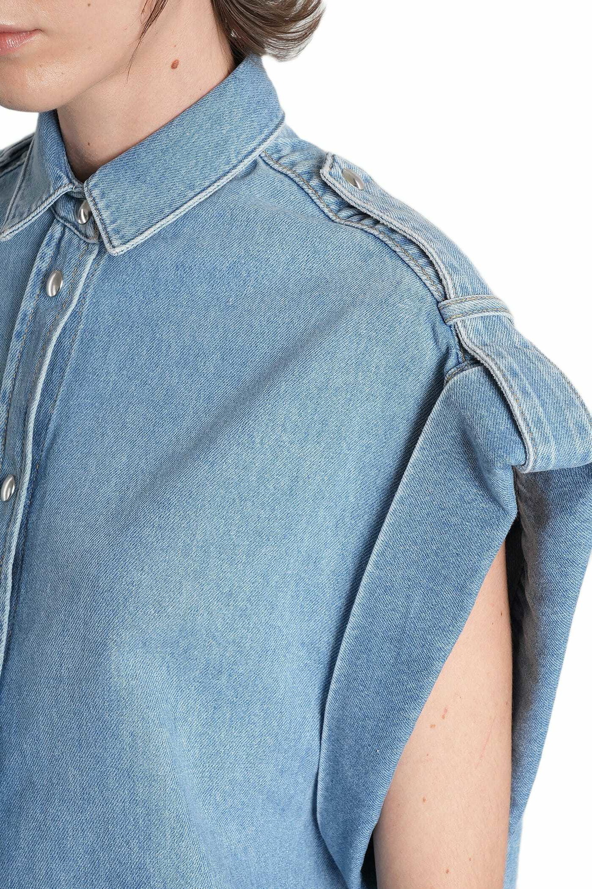 IRO Uline Vest In Blue Cotton