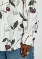 Stella Mccartney Cherry-print Silk Shirt Cream