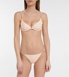 Stella McCartney - Faux pearl-embellished bikini top