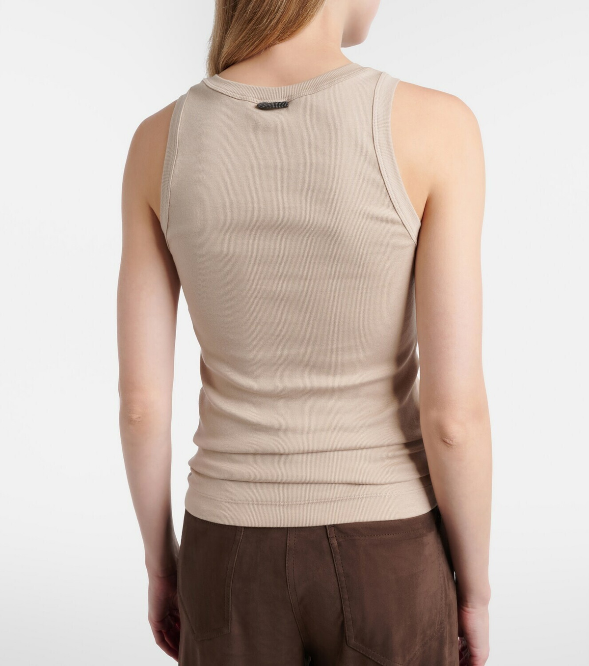Brunello Cucinelli Monili cotton-blend tank top