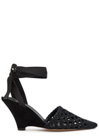 Jacquemus Les Espadrilles 80 Macramé Wedge Sandals Black