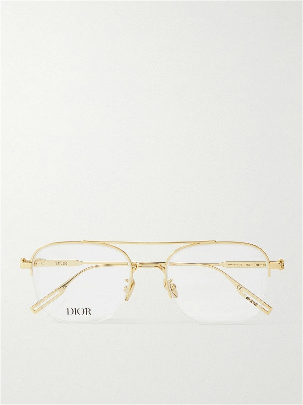 Photo: Dior Eyewear - NeoDior Aviator-Style Gold-Tone Optical Glasses