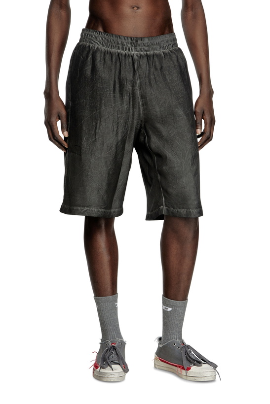 Photo: Diesel Lightweight shorts with crinkled fade - Shorts - Unisex - To Be Defined