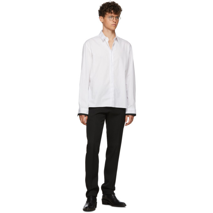 Haider Ackermann White Poplin Classic Contrast Shirt Haider Ackermann