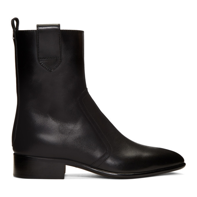 Maison Margiela Black Leather Ankle Boots Maison Margiela