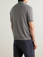 PIACENZA 1733 - Striped Cable-Knit Silk and Linen-Blend Shirt - Gray