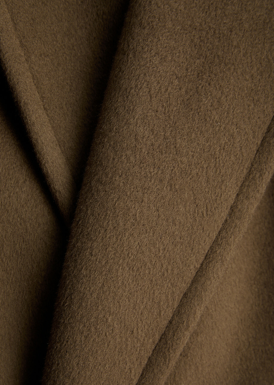 Aexae Double-breasted Belted Wool-blend Coat Brown