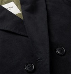 MAN 1924 - Double-Breasted Brushed-Cotton Coat - Blue