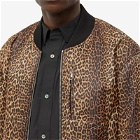 Dries Van Noten Men's Leopard Print Bomber Jacket in Camel