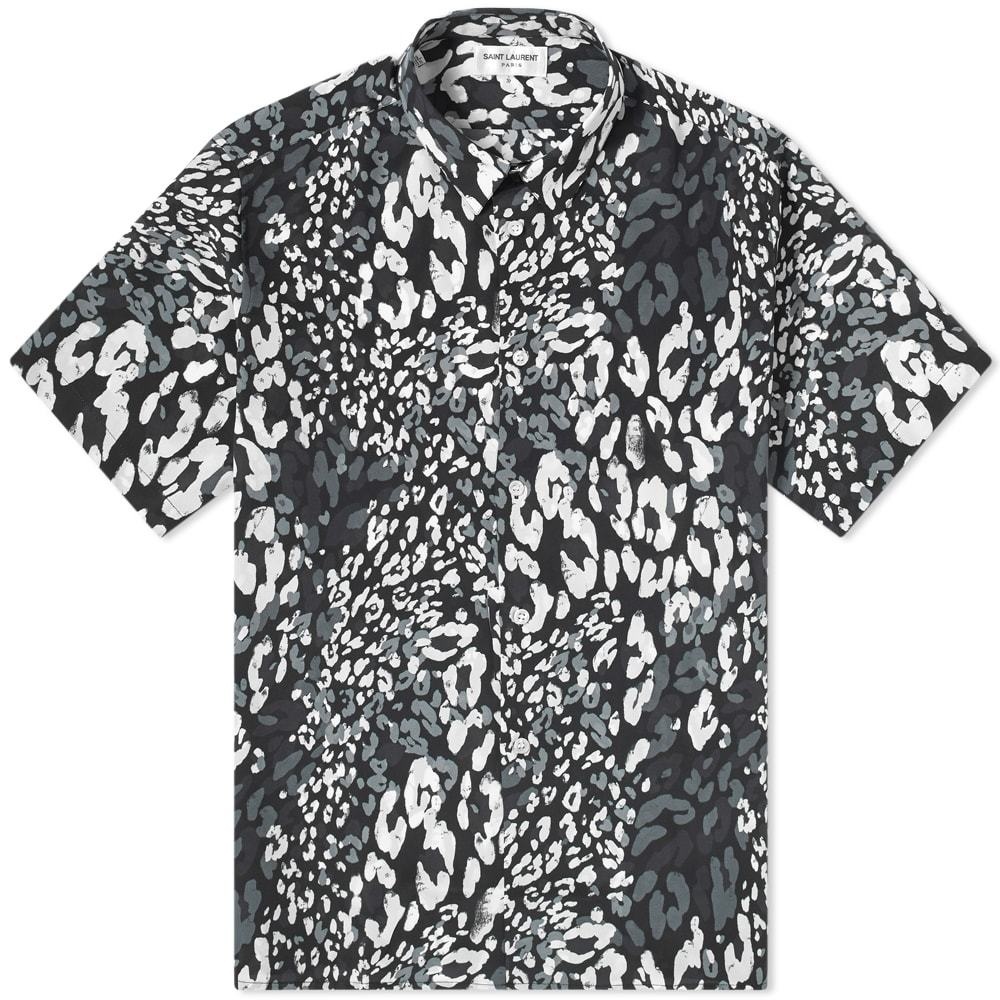 Photo: Saint Laurent Tricolour Leopard Print Short Sleeve  Shirt
