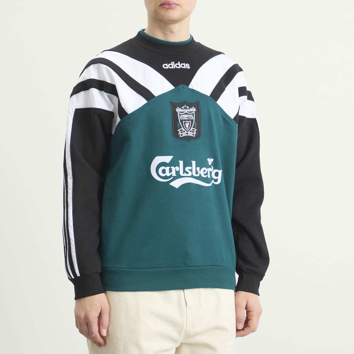 Adidas Men's Liverpool FC 95' Crew Sweat in Rich Green/Black