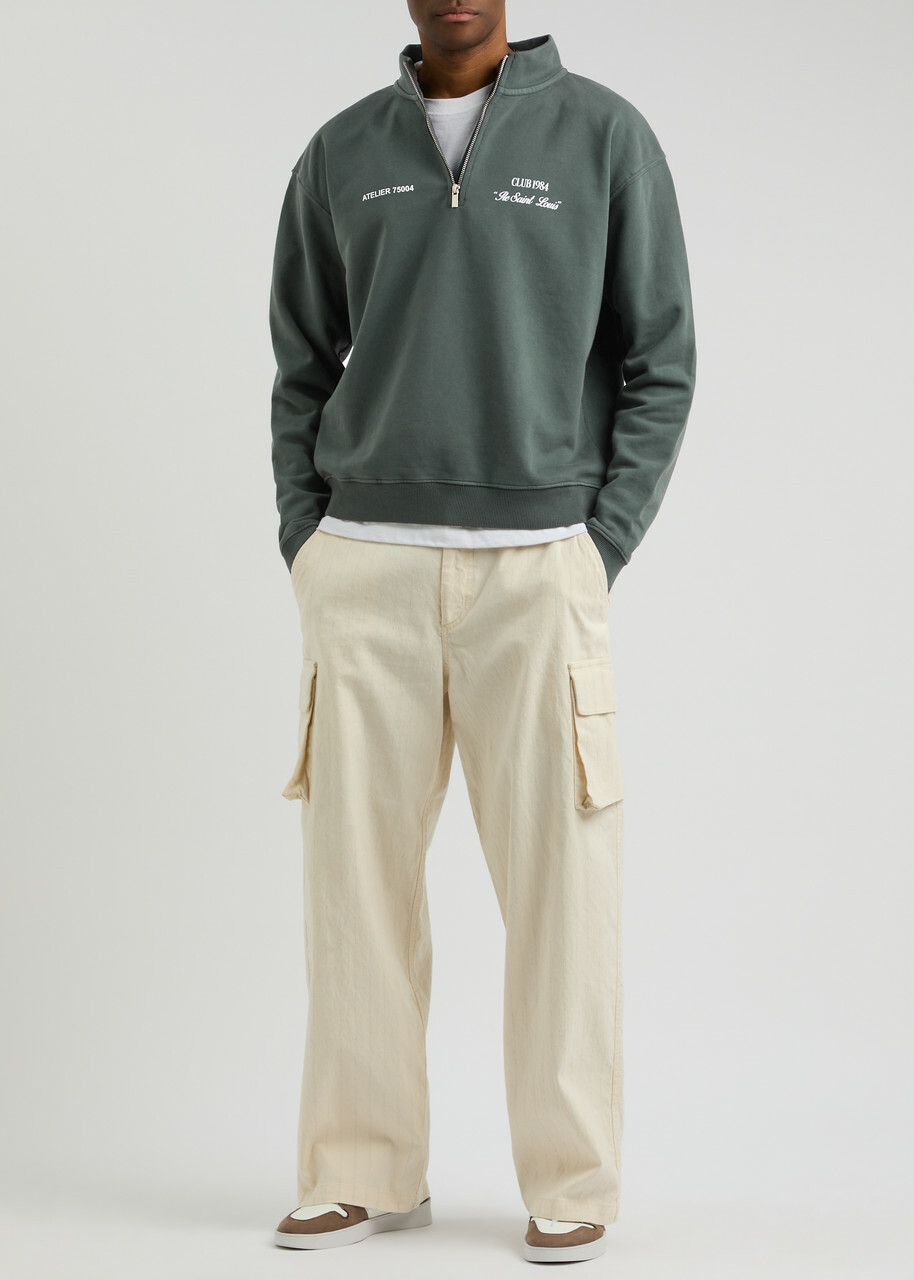 Club 1984 Signature Half-zip Cotton Sweatshirt Grey