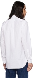 Drake's White Spread Collar Shirt