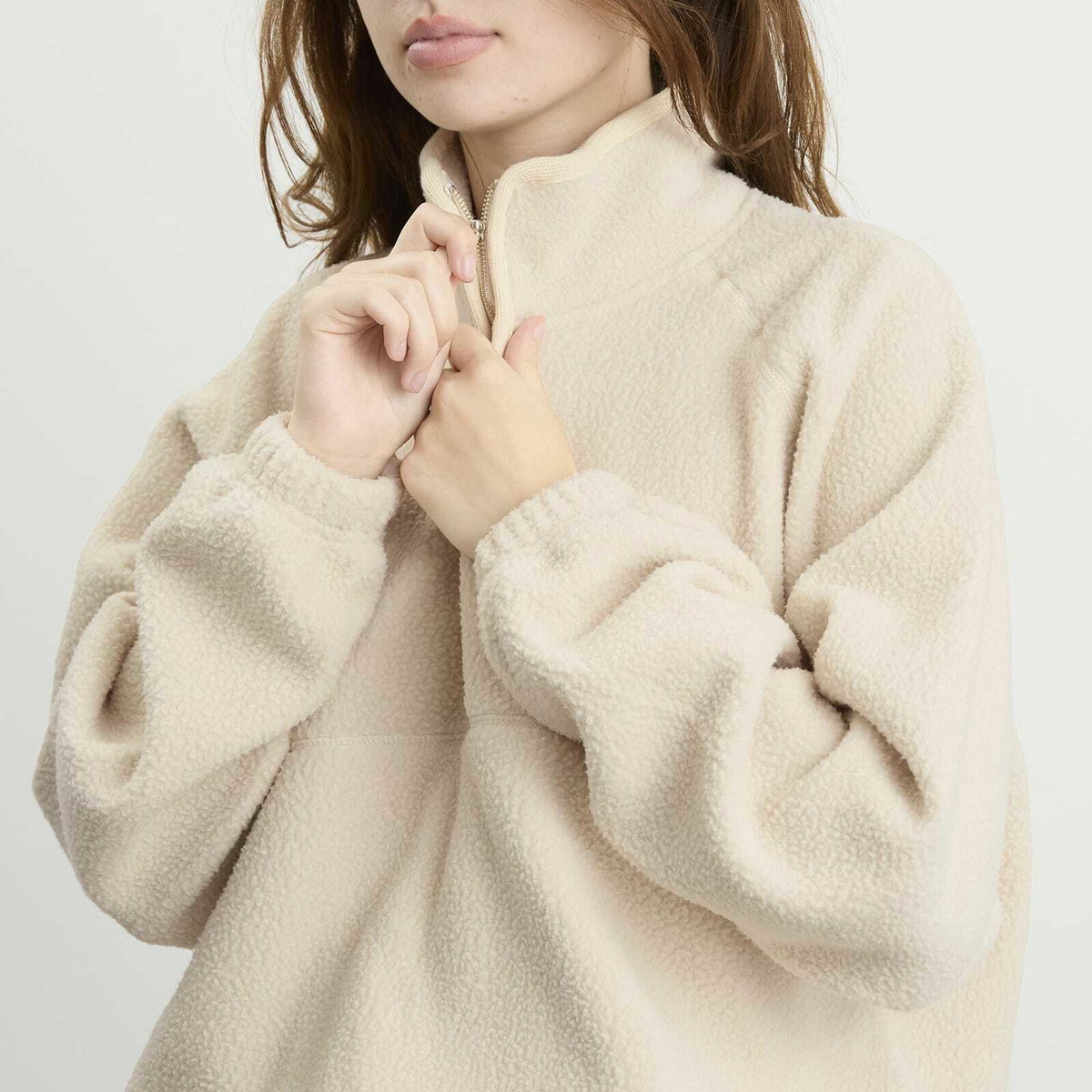 Nothing Written Women's Woolly Fleece Pullover in Ivory