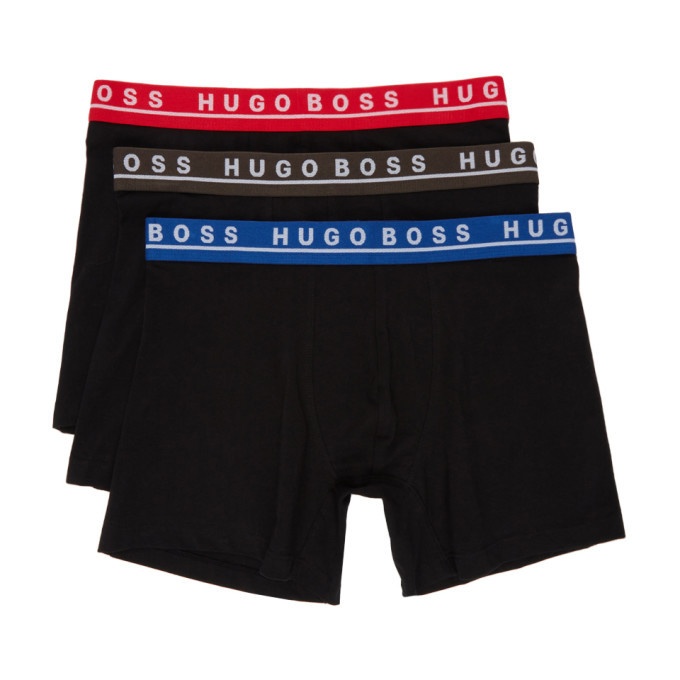 Photo: Boss Three-Pack Black and Multicolor Boxer Briefs