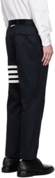 Thom Browne Navy 4-Bar Unconstructed Trousers