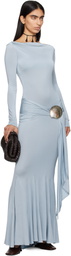 Conner Ives Blue Shell Belt Maxi Dress