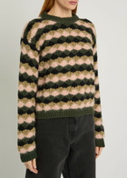 Moncler Striped Wool-blend Jumper Green